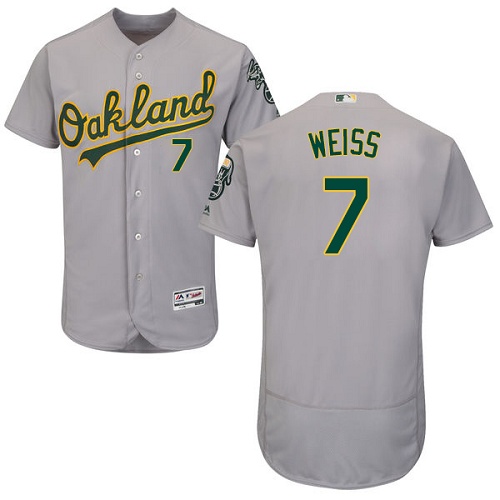 Athletics #7 Walt Weiss Grey Flexbase Authentic Collection Stitched MLB Jersey